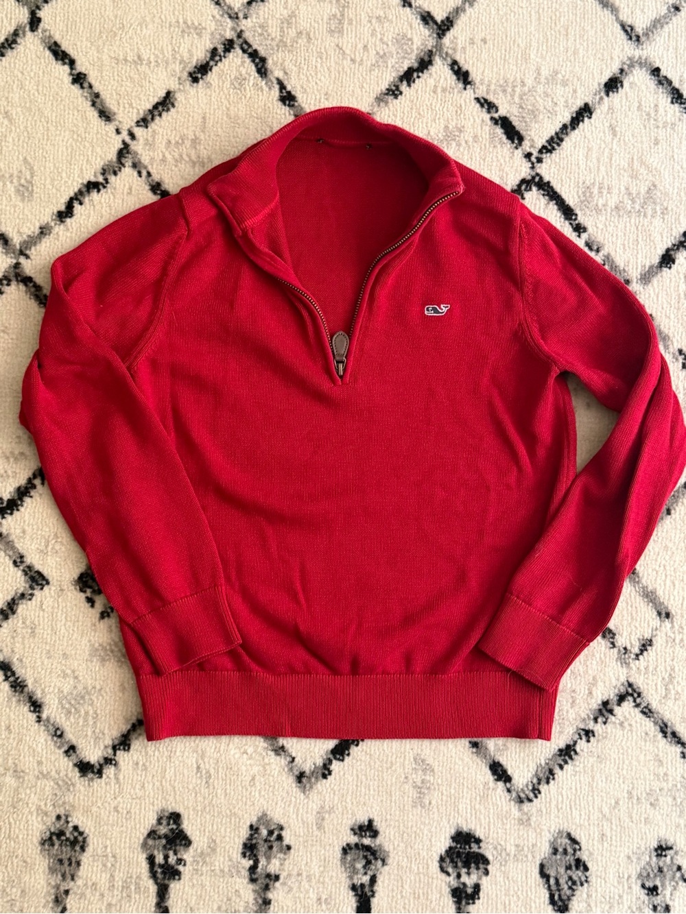 Vineyard Vines Boys’s Red Quarter-Zip Sweater